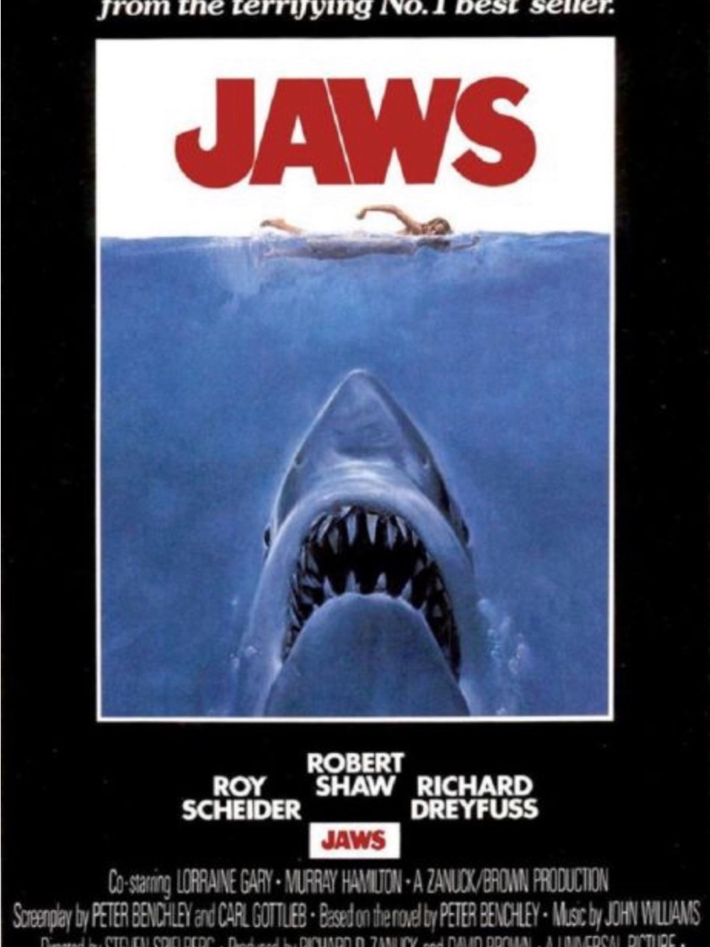 JAWS Movie Poster - Iconic Shark Graphic Aprox Size 24x36 Inches